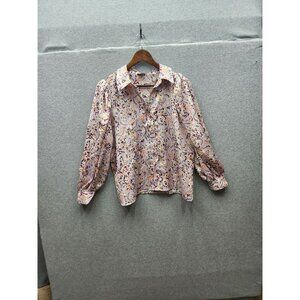 Ann Taylor Womens Paisley Print Blouse LP